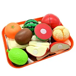 Продукти на липучці JQ 912-2, 8 елементів, овочі, фрукти, таця, дошка, ніж, у пакеті (6974726400878) - мініатюра 2