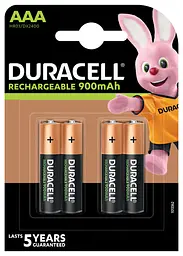 Акумулятори Duracell R03 (AAA) 900mAh Попередньо заряджені 4 шт. на блістері