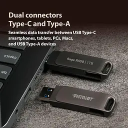 Флеш-накопичувач Patriot USB 3.2 Gen 1 Rage R550 64GB Type-A+C - мініатюра 7