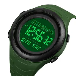 Чоловічий наручний годинник 1674AGBK Army Green-black Skmei acs0030631 - мініатюра 3