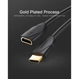Кабель мультимедійний HDMI M to HDMI F 1.0m 4K60Hz black Vention (VAA-B06-B100) - мініатюра 2