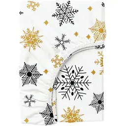Простирадло Cosas на резинці 90х200 winter, бежевий (SnowflakesBlackBeige_90x200x20)