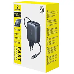 МЗП Baseus EnerCore CJ11 PD45W with retractable cable (2USB-C) (E0120G) Cosmic Black - мініатюра 3