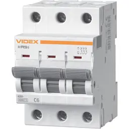 Автоматичний вимикач RS6 3п 6А 6кА С Videx Resist (VF-RS6-AV3C06)