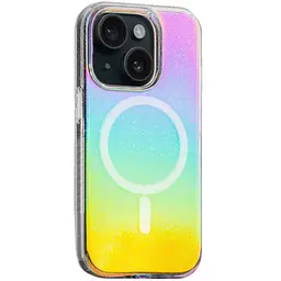 Чохол TPU Galaxy Sparkle (MagFit) для Apple iPhone 15 (6.1) Chroma+Glitter