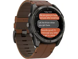 Смарт-годинник Garmin Fenix 8 Pro 51 mm AMOLED Carbon Gray DLC Titanium with Chestnut Leather Band (010-03199-40) - мініатюра 2