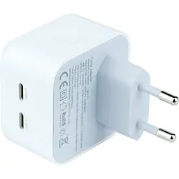 Мережевий зарядний пристрій XO L102 EU Dual QC3.0 type-C port 35W 3A White - мініатюра 2