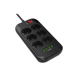 Мережевий фільтр живлення ColorWay CW-CHE64B, 6 розеток/4USB Black (CW-CHE64B) - мініатюра 4