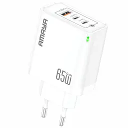 МЗП E102T PD65W+QC3.0 GaN (1USB-A/2C) White Amaya teh0029681