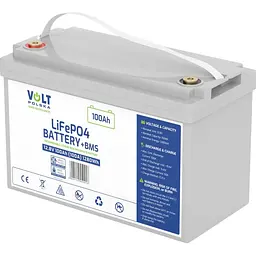 Акумулятор Volt Polska LiFePO4 12V (12.8V/100Ah/1280Wh) (6AKLI10012) [158479]