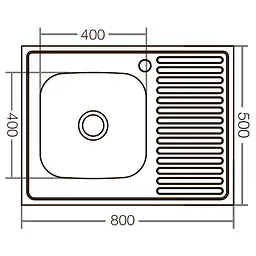 Кухонна мийка накладна ZERIX Z8050L-06-160E satin ZX1612 - мініатюра 3