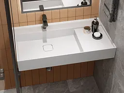 Умивальник Miraggio SOUL 900 Miramarble (8813319) Miramarble, Глянцевий, Підвісний, Білий - мініатюра 6
