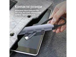 Мультипортовий адаптер ColorWay USB-C 4-in-1 USB-C2.0х3/USB3.0 (CW-HUB07) - мініатюра 12