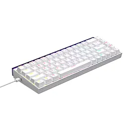 Ігрова механічна дротова клавіатура Ajazz NK68 / Red Switch / 65% / RGB / White