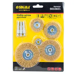 Набір щіток Sigma дротяних для дриля 5 шт (9010021) - мініатюра 2