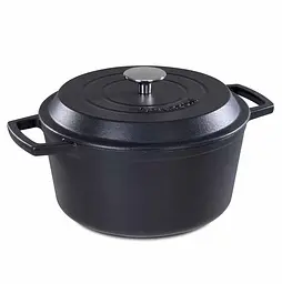 Каструля з кришкою Barazzoni Ghisa 80300202485 24 см 3.8 л чорна