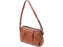 Жіноча сумка з драпіруванням з натуральної шкіри Vintage 23х15х7 см sum0027522