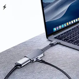Перехідник адаптер Baseus Little Box Type-C to HDXiaomi+Type-C Smart HUB Converter CAHUB-E0G Grey - мініатюра 7