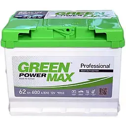 Автомобільний акумулятор GREEN POWER MAX 6СТ-62Ah Аз 600A (EN) - мініатюра 2
