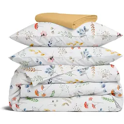 Комплект постільної білизни Cosas Botanic charm CS3 Сімейний білий (BotanicCharm_El180x30-11Honey_160x2)
