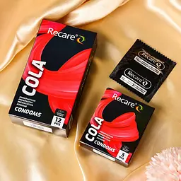 Презервативи Holographic Recare Cola Dotted&Ribbed Condoms 12шт, з пухирцями і ребрами, аромат: Кола - мініатюра 5