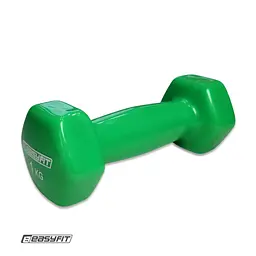 Гантель для фітнесу 1.0 кг EasyFit із вініловим покриттям салатова (EF-0010-GN)