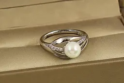 Кільце Xuping Jewelry Дума з перлиною р 17 сріблясте