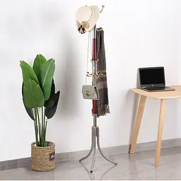 Металева підлогова стійка-вішалка для одягу Coat Rack тринога 16 гачків