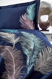 Комплект постільної білизни Dantela Vita Iz Blue з вишивкою Євро Різнобарвний 000230347 - мініатюра 3