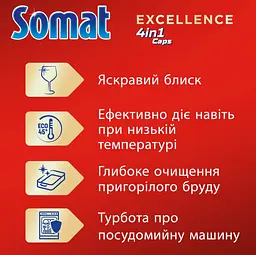 Капсули Somat Exellence для машинного миття посуду, 56 шт. - мініатюра 3