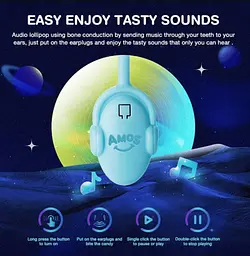 Льодяник Amos Tasty Sounds Audio Lollipop Sea Salt Lemon Flavor 12г - мініатюра 6