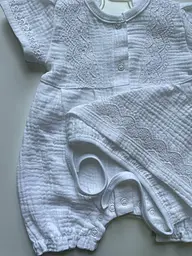 Мусліновий комплект на виписку та хрещення зріст 62 см Lari Білий - мініатюра 4