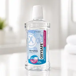 Ополіскувач для ротової порожнини Miradent Oxysafe Active+F з активним киснем 500 мл