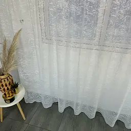 Жакардовий тюль "Мармур Сніжок" білий 300х270, тасьма ALBO pbe0052277 - мініатюра 5