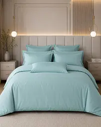Комплект постільної білизни Євро Issimo MINT BLUE 200×220 см, сатин Premium TC303376395 - мініатюра 2