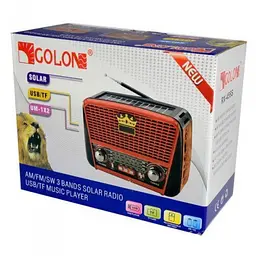 Радіоприймач бездротовий Bluetooth колонка із сонячною панеллю та акумулятором Golon RX-456S - мініатюра 6