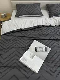 Комплект постільної білизни Ecotton Jaquard Сімейний 150х215 см cірий Grey (Сімейний сірий) - мініатюра 8