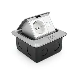 Розетка універсальна + 1 Shuko + 1RJ-45 висувна із заземленням J02L, Input: AC 100-250V 13A, White