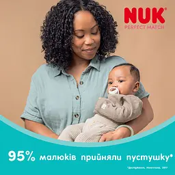 Пустушка Nuk Perfect Match силіконова розмір 1 0-6 міс. 2 шт. бзелена з блакитним (3954151) - мініатюра 9