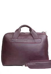 Шкіряна ділова сумка Attache Briefcase бордовий флотар - мініатюра 2
