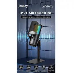 Професійний студійний конденсаторний мікрофон Jmary MCPW13 USB RGB Black - мініатюра 5