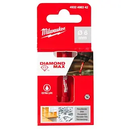 Коронка алмазна Diamond Plus/Max MILWAUKEE, діаметр 6,0мм (1/4'' Hex) (свердління з водою) - мініатюра 2