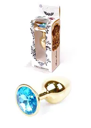 Анальна пробка Jewellery Gold PLUG Light Blue Boss Series 64-00022 98239
