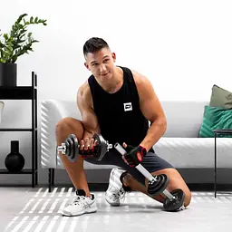 Гантели металлические Hop-Sport 2х10кг с удлиненным грифом - миниатюра 12