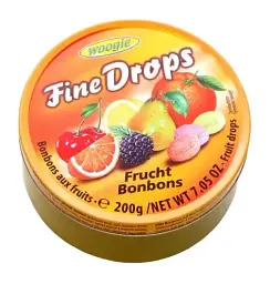 Льодяники Woogie Fine Drops зі смаком фруктів 200г