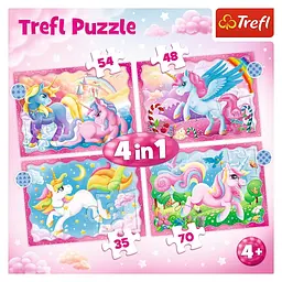 Пазл Trefl Єдинороги і магія 4 в 1 (35, 48, 54, 70) (5900511343892) - мініатюра 6