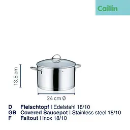 Каструля з кришкою Cailin KELA 24 см - 5 л (10960) - мініатюра 3