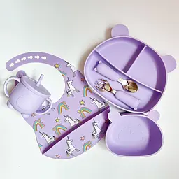 Набір дитячого посуду Ведмедики BPR img_e5440 ведмедик залізо Y2 Pastel Lilac