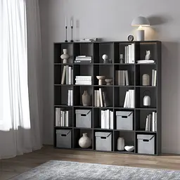 Книжкова полиця стелаж Vays M-4 з 25 комірками ЛДСП 178x29x178 см для дому офісу дитячої або вітальні - мініатюра 2