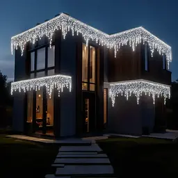 Вулична гірлянда Бахрома GarlandoPro 50 м 840 LED білий дріт Білий 50MWW - мініатюра 4